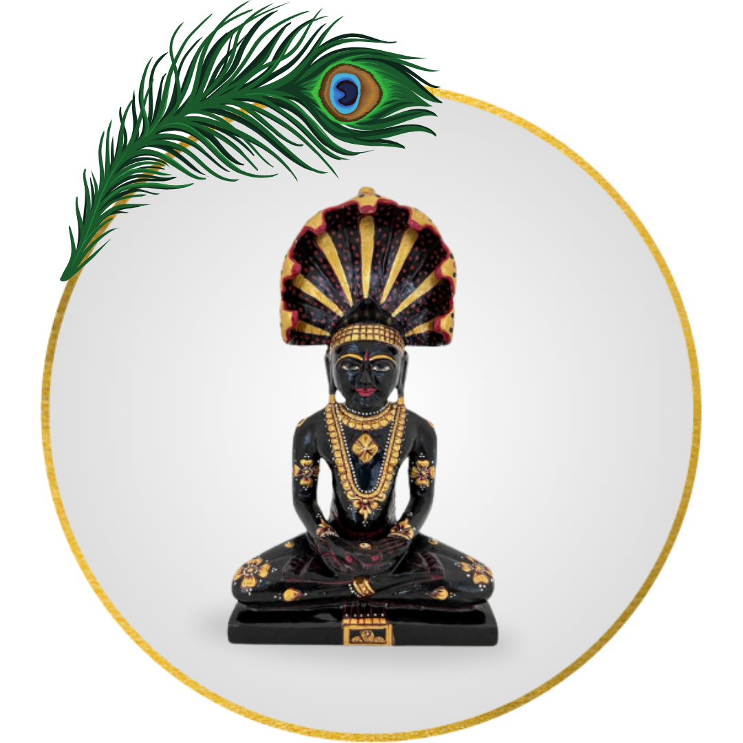 Black Jade Tirthankara 11 Inch