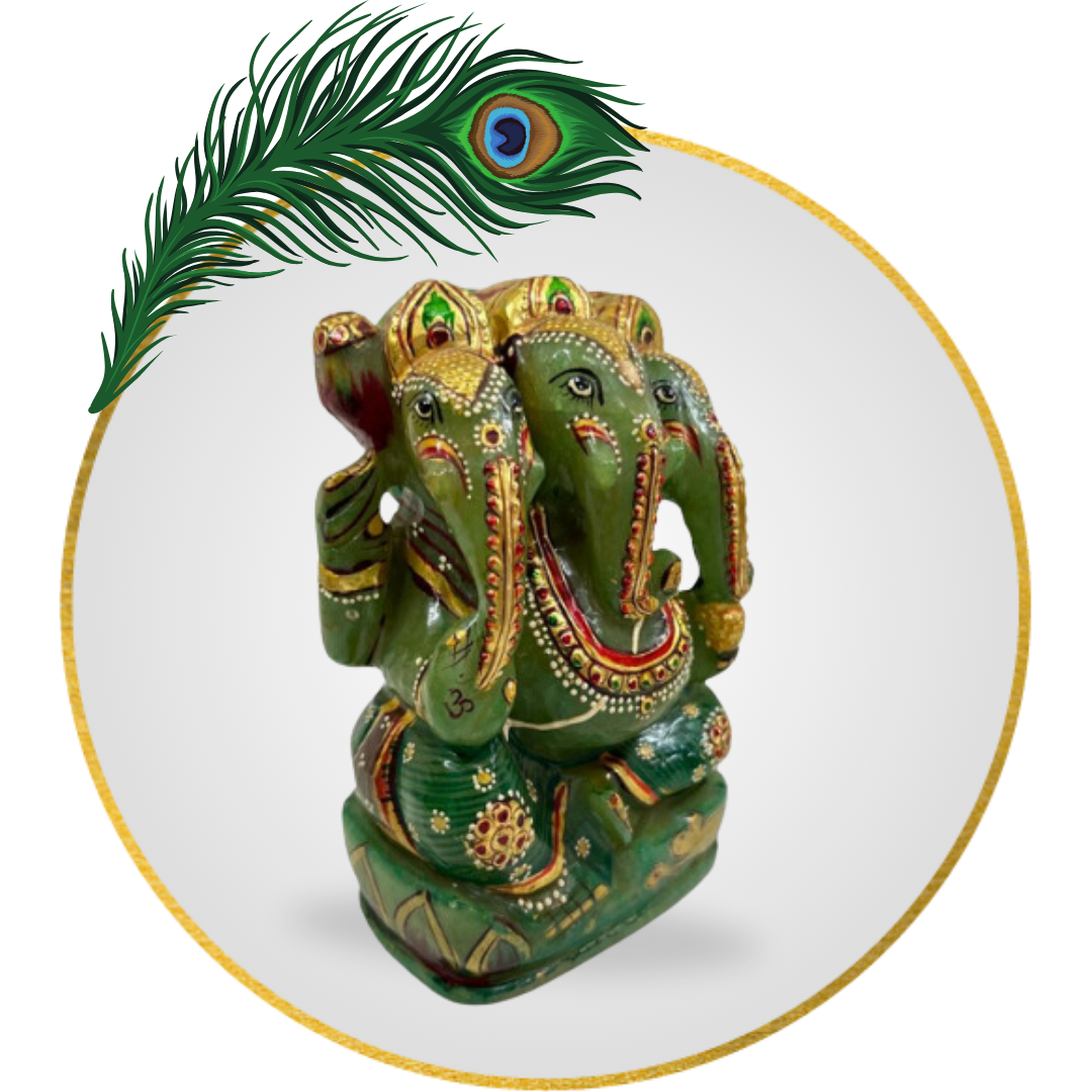Ganesha Green Aventurine 6 Inch