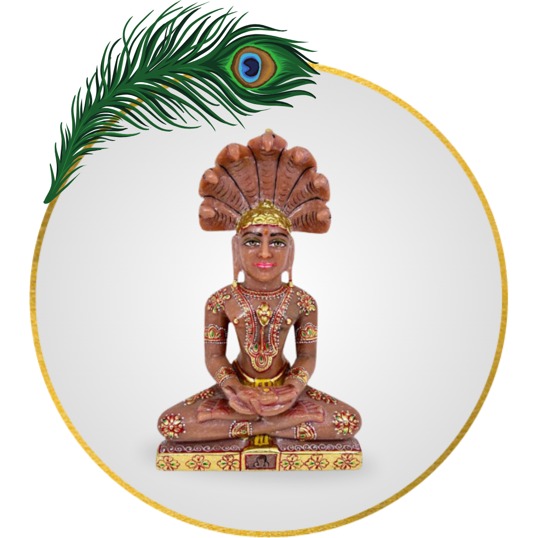 Brown Aventurine Tirthankara Parshwanath 9 Inch Hand