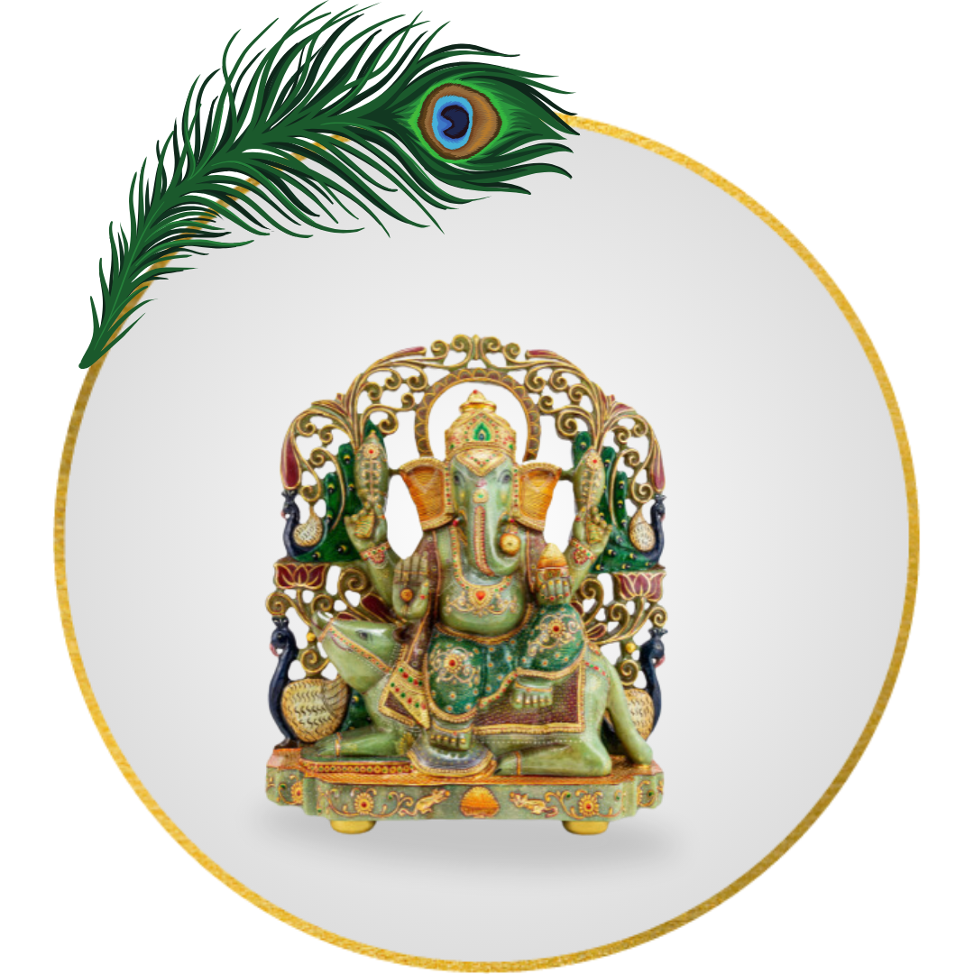 Green Aventurine Ganesha 23 Inch Hand 