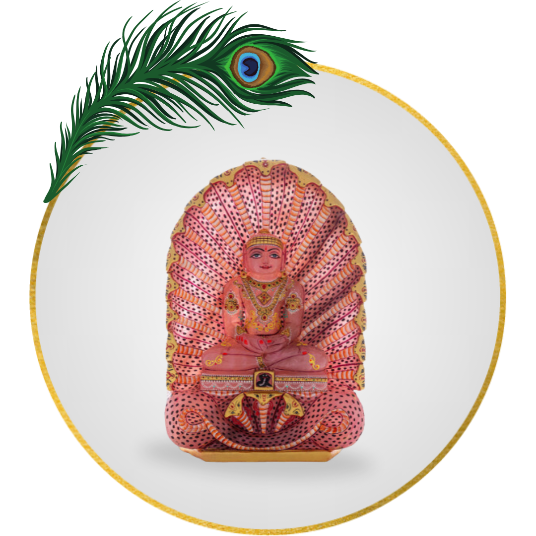 Rose Quartz Tirthankara Parshvnath 17 Inch Hand