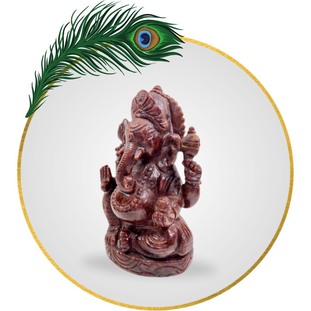 Garnet Ganesha 6 Inch Hand