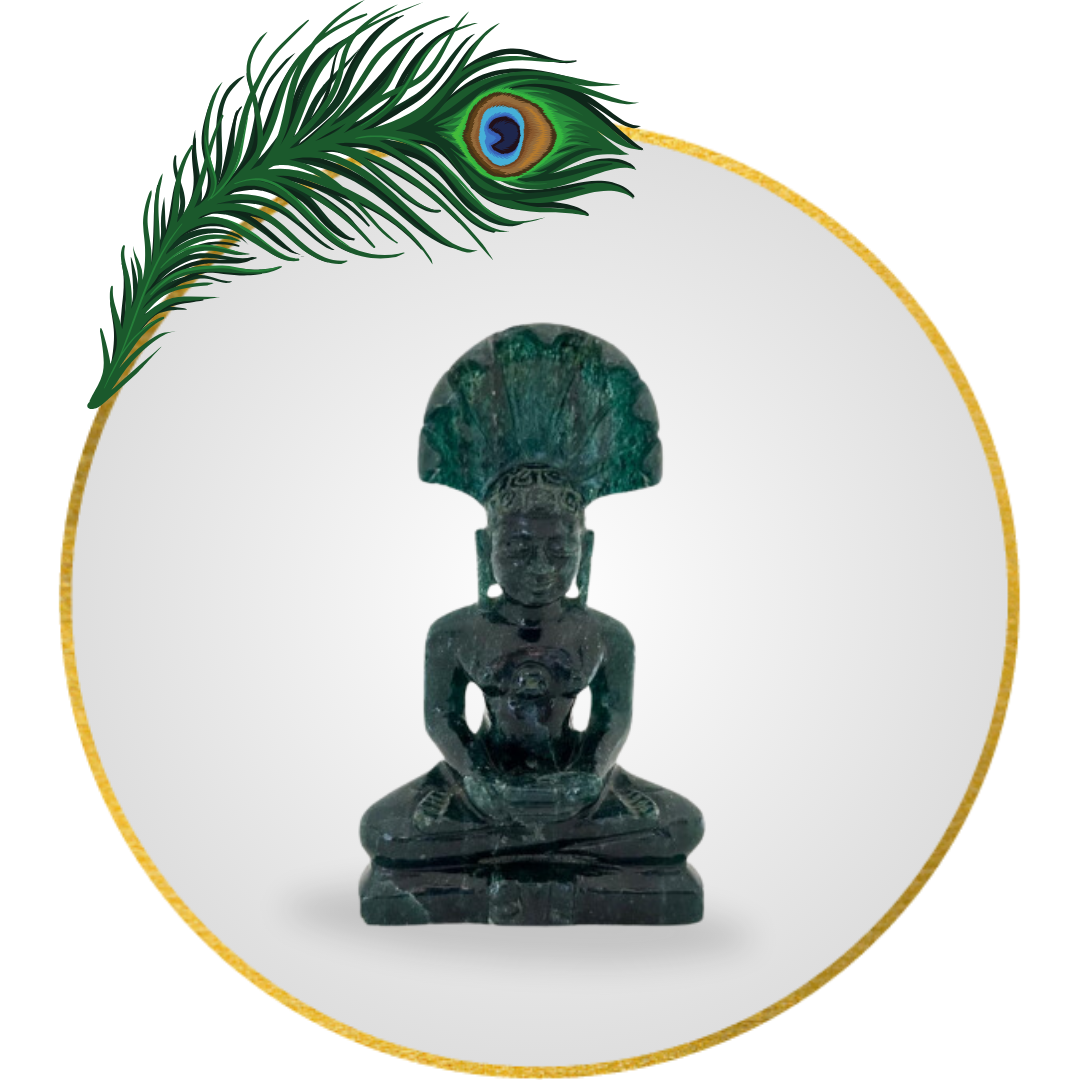 Green Aventurine Tirthankara Parashvnath 5 Inch Hand 