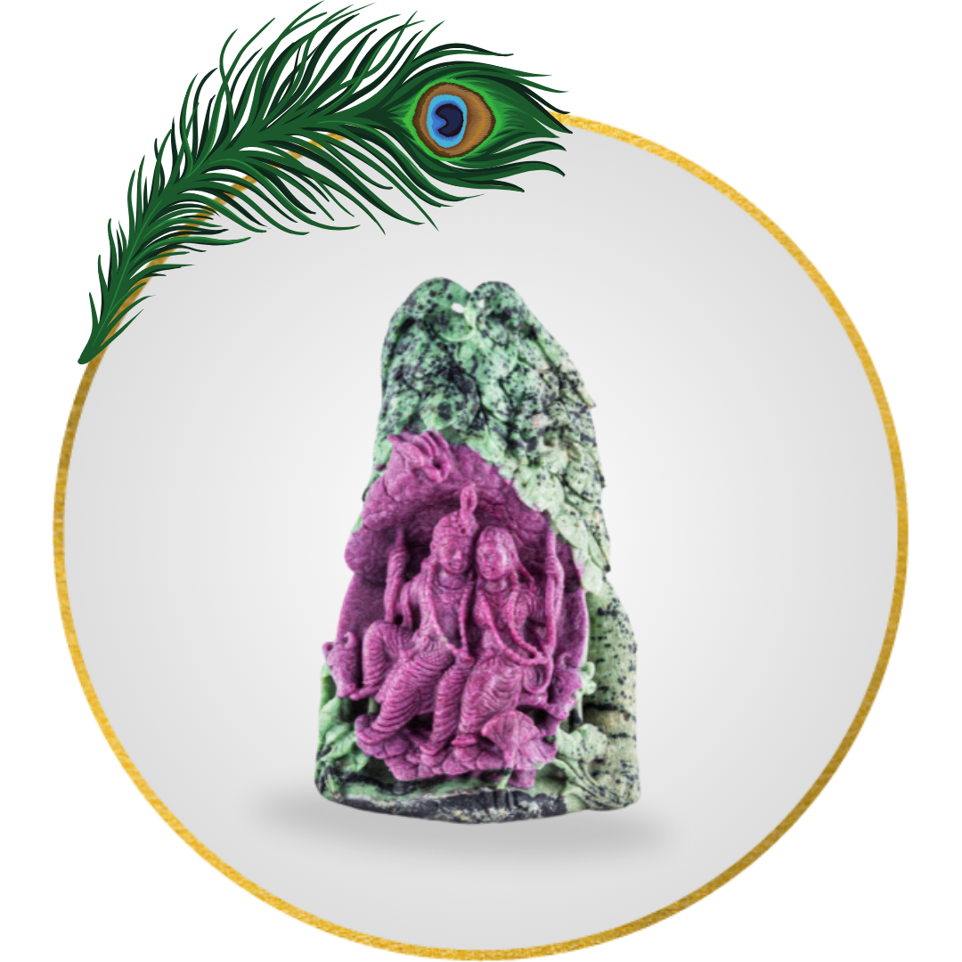 Zoisite Ruby Radha Krishna 5 Inch