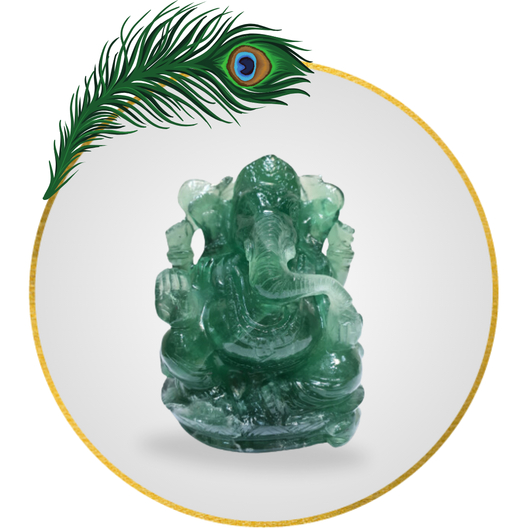 Green Fluorite Ganesha 5 Inch