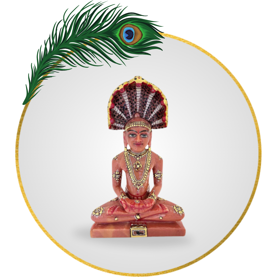 Red Aventurine Tirthankara Parasnath 9 Inch