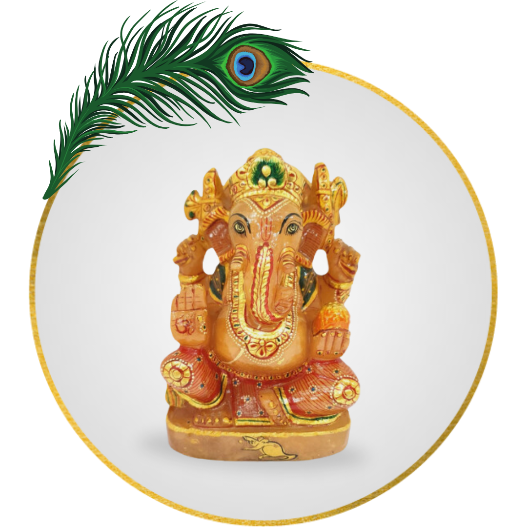 Rose Quartz Ganesha 6 Inch