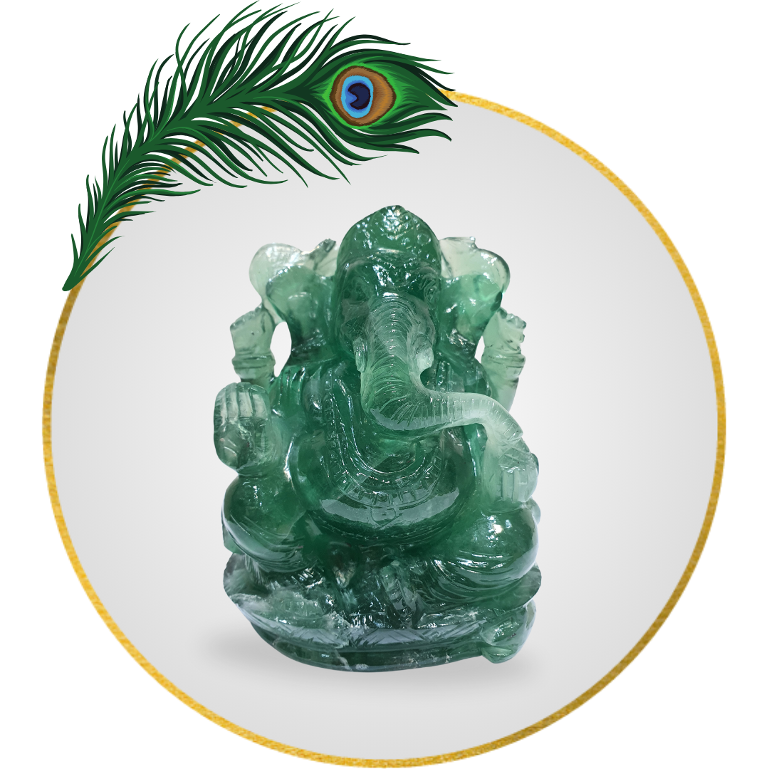 Flourite Ganesha 8 Inch Hand