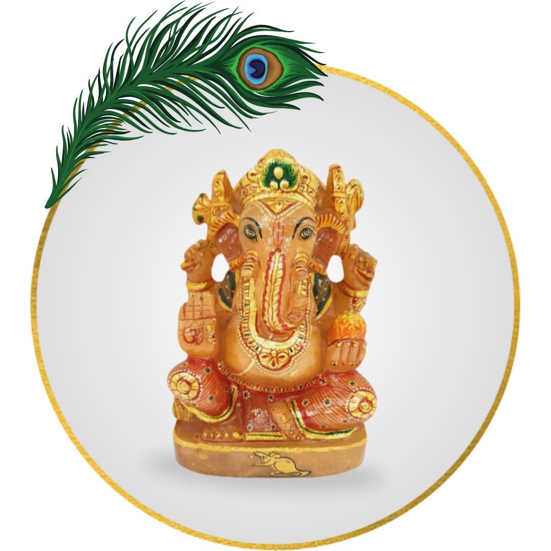 Rose Quartz Ganesha 17 Inch Hand