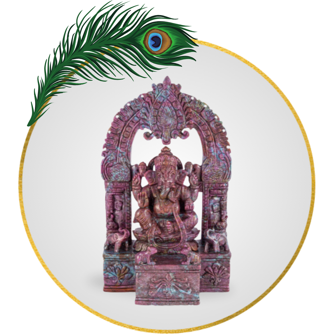 Ruby Ganesha 14 Inch Hand